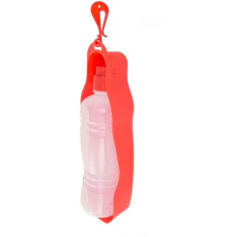 Reisetrinkflasche für Haustiere 400ml Wasserspender Trinknapf Trinkflasche Napf - rot