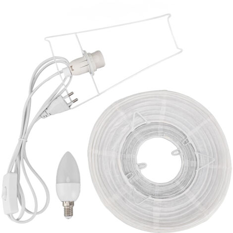 Reispapier-Tischleuchte mit E14-Glühbirne, warmes Licht, einfache Installation, für Büro und Schlafzimmer, 100–240 V EU-Stecker