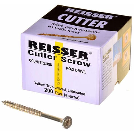 Reisser Cutter Pozi Full Thread Woodscrews 4 x 35mm Pack of 200