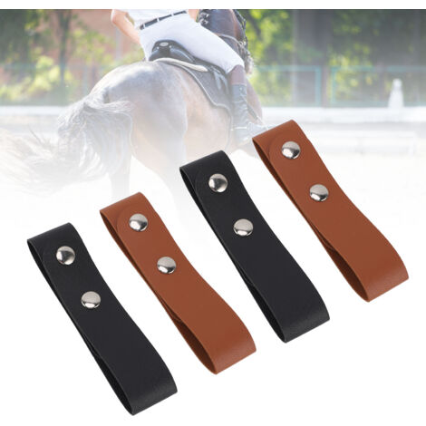 Reitsport-Geldbörse/Peitschenhalter mit Metallverschluss aus schwarzem/braunem PU-Leder – 4-teilig für Sattelkammer und schnellen Zugriff