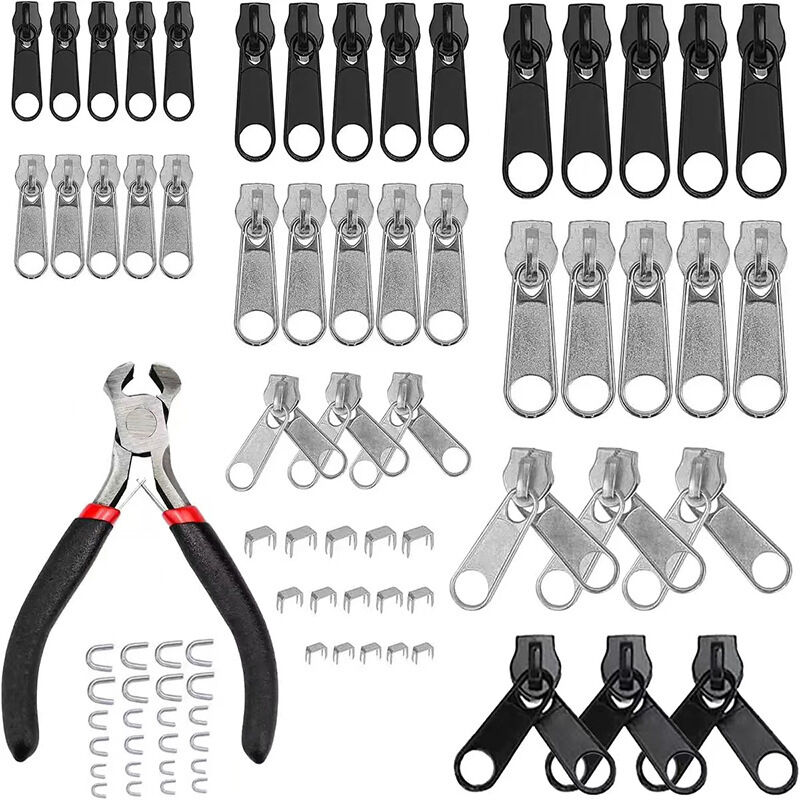 Image of Reißverschluss-Reparaturset – 85 Teile – 3 Größen – Zubehör inklusive – Zange inklusive