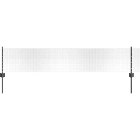 Reja con postes Gris 0.4 x 10 m Acero