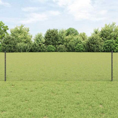 Reja con postes Gris 0.6 x 50 m Acero