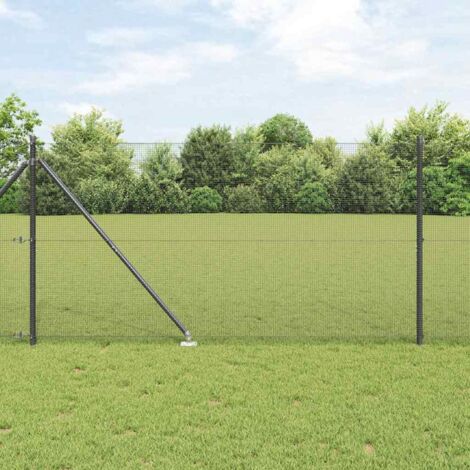 Reja con postes Gris 1.2 x 50 m Acero