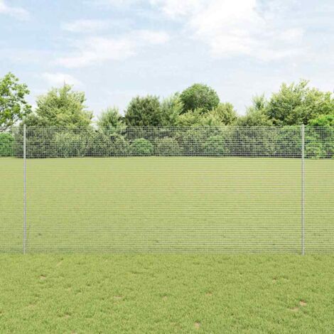 Reja con postes Gris 1.4 x 25 m Acero