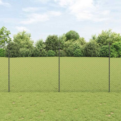 Reja con postes Gris 1.5 x 10 m Acero