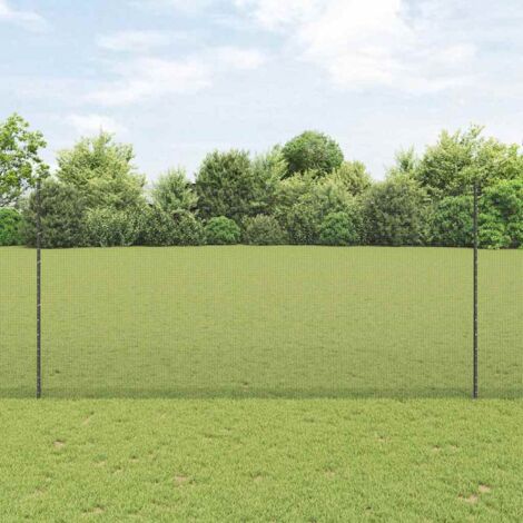 Reja con postes Gris 1.5 x 10 m Acero