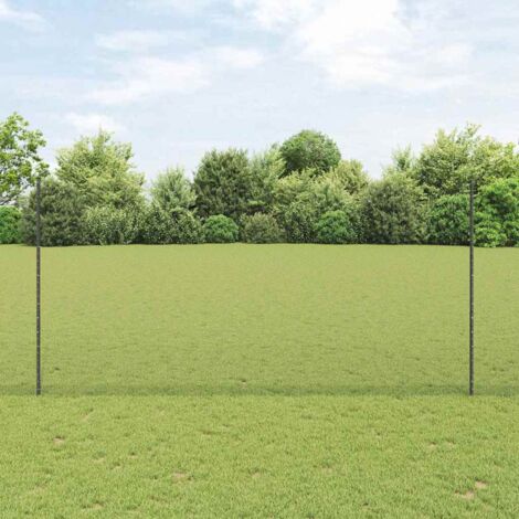 Reja con postes Gris 1.5 x 25 m Acero
