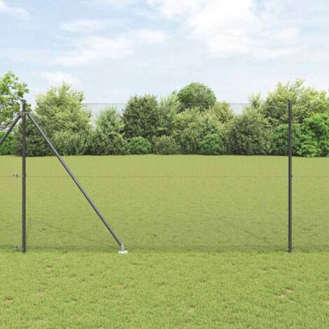 Reja con postes Gris 1.6 x 10 m Acero
