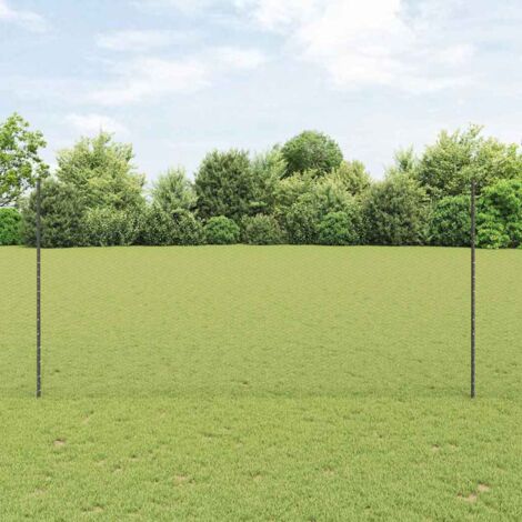 Reja con postes Gris 1.6 x 10 m Acero