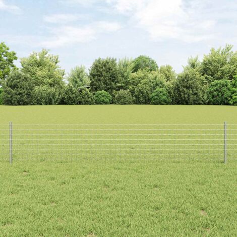 Reja con postes Plateado 0.4 x 10 m Acero