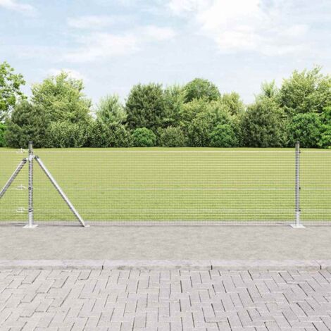 Reja con postes Plateado 0.4 x 10 m Acero
