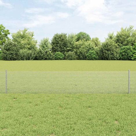 Reja con postes Plateado 0.4 x 10 m Acero