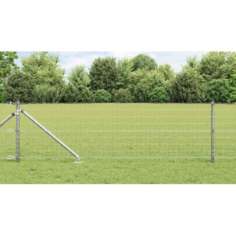 Reja con postes Plateado 0.4 x 10 m Acero