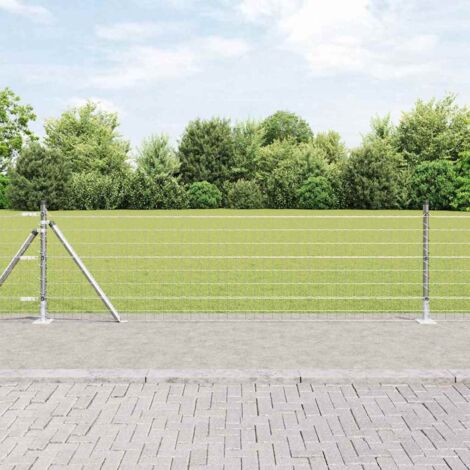 Reja con postes Plateado 0.4 x 10 m Acero