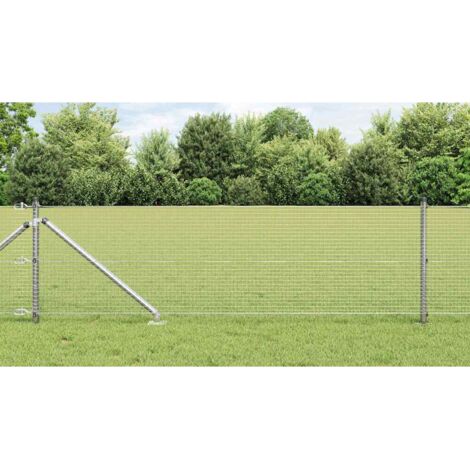 Reja con postes Plateado 0.6 x 100 m Acero