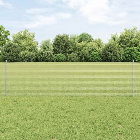 Reja con postes Plateado 0.6 x 100 m Acero