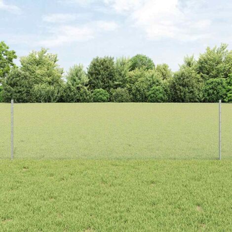 Reja con postes Plateado 0.6 x 25 m Acero