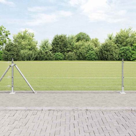 Reja con postes Plateado 0.6 x 50 m Acero