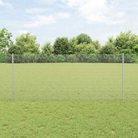 Reja con postes Plateado 1 x 10 m Acero
