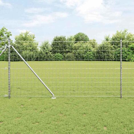 Reja con postes Plateado 1 x 10 m Acero