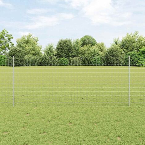 Reja con postes Plateado 1 x 10 m Acero