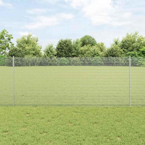 Reja con postes Plateado 1 x 25 m Acero