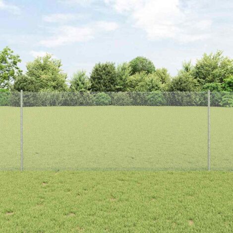 Reja con postes Plateado 1 x 50 m Acero