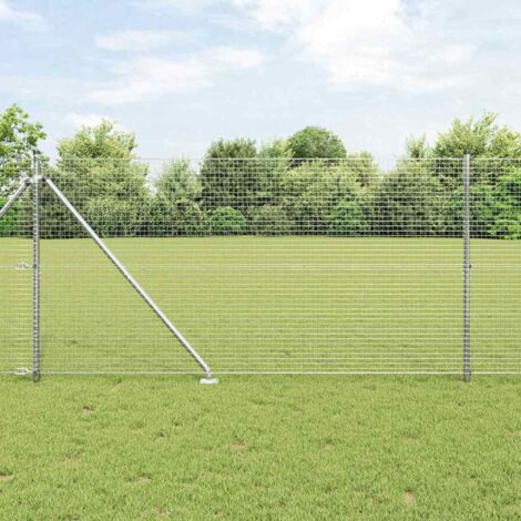 Reja con postes Plateado 1.2 x 25 m Acero