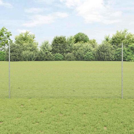 Reja con postes Plateado 1.2 x 50 m Acero