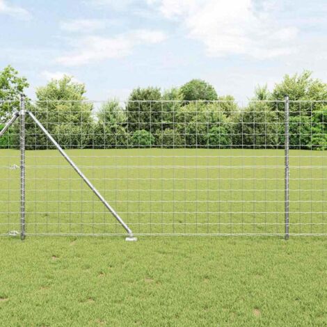 Reja con postes Plateado 1.4 x 10 m Acero