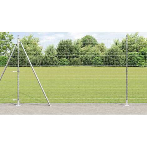 Reja con postes Plateado 1.4 x 10 m Acero