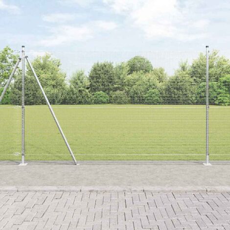 Reja con postes Plateado 1.4 x 25 m Acero