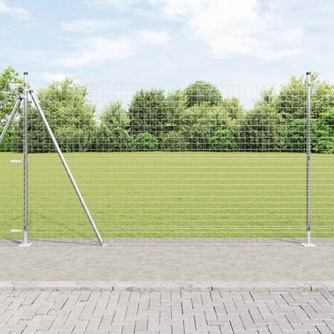 Reja con postes Plateado 1.5 x 10 m Acero