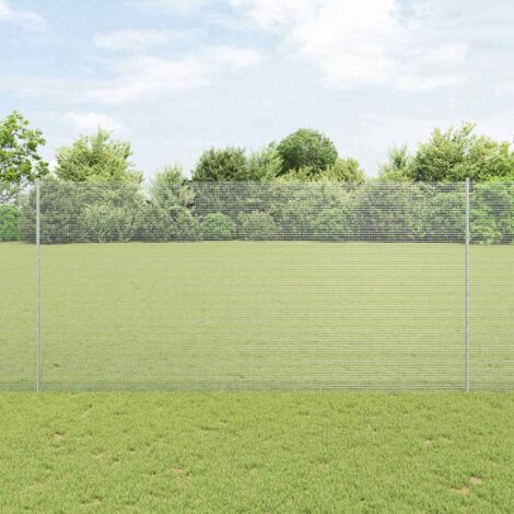Reja con postes Plateado 1.5 x 10 m Acero
