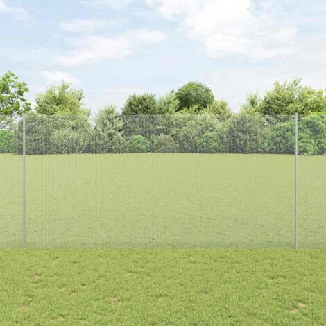 Reja con postes Plateado 1.5 x 10 m Acero