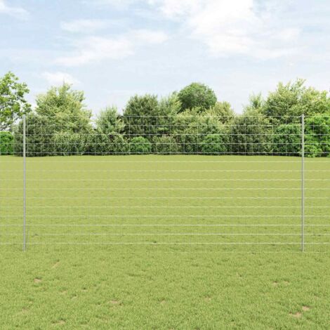 Reja con postes Plateado 1.6 x 10 m Acero