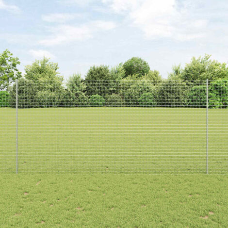 Reja con postes Plateado 1.6 x 10 m Acero