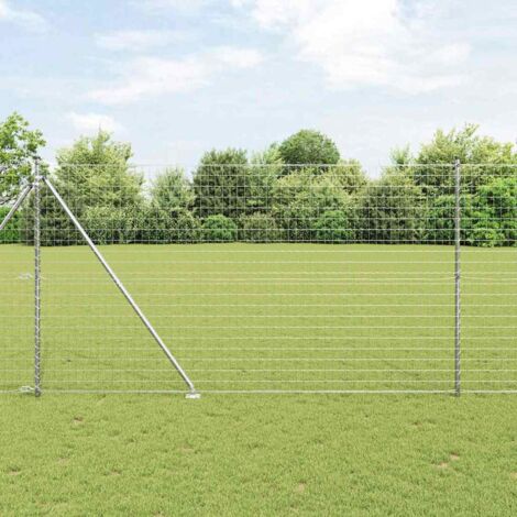 Reja con postes Plateado 1.6 x 10 m Acero