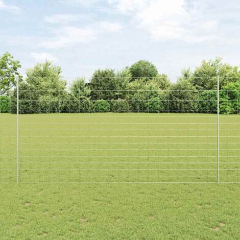 Reja con postes Plateado 1.6 x 25 m Acero