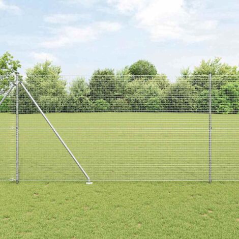 Reja con postes Plateado 1.6 x 25 m Acero