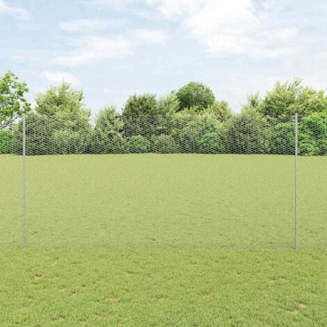 Reja con postes Plateado 1.6 x 50 m Acero