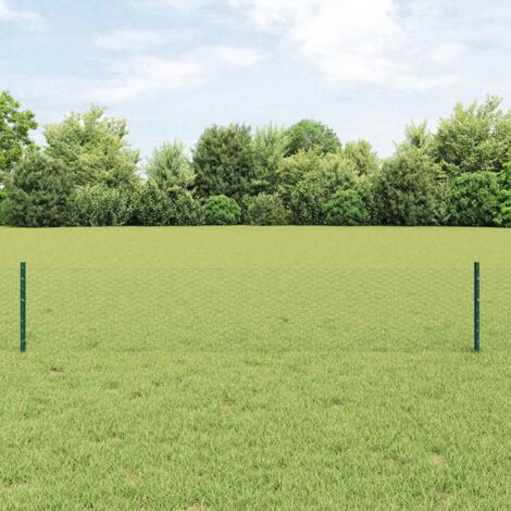 Reja con postes Verde 0.4 x 10 m Acero
