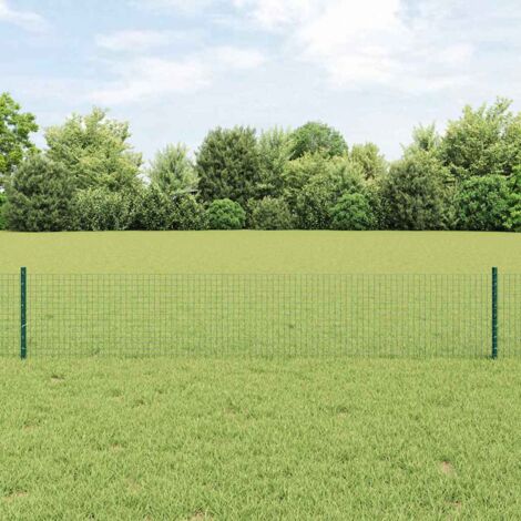 Reja con postes Verde 0.4 x 10 m Acero