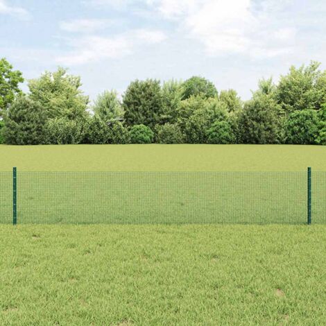 Reja con postes Verde 0.4 x 10 m Acero