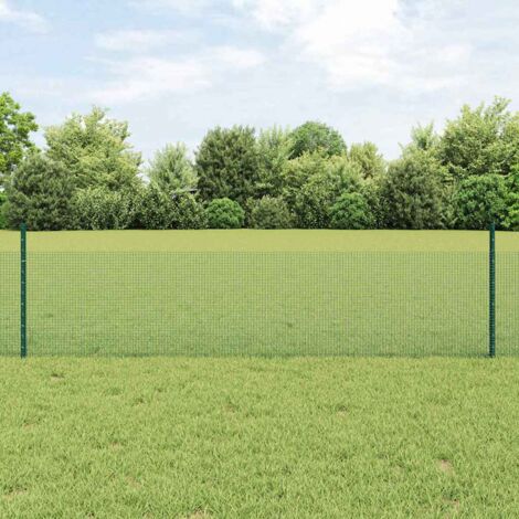 Reja con postes Verde 0.5 x 100 m Acero