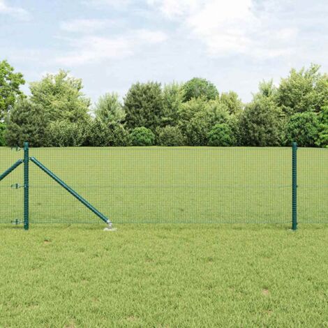 Reja con postes Verde 0.5 x 25 m Acero