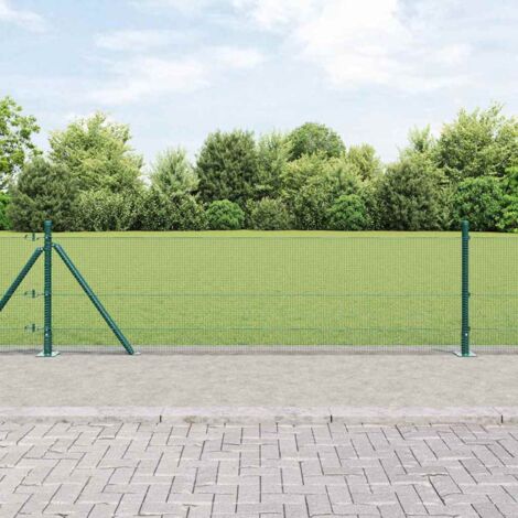 Reja con postes Verde 0.6 x 10 m Acero