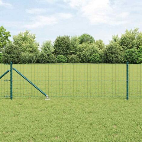 Reja con postes Verde 0.6 x 25 m Acero