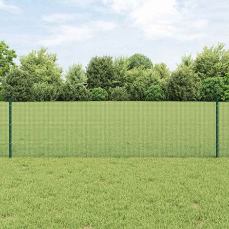 Reja con postes Verde 0.6 x 25 m Acero